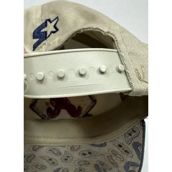 Vtg 1990s Starter MLB Atlanta Braves Paisley UnderBrim Letterman A‎ Snapback Hat